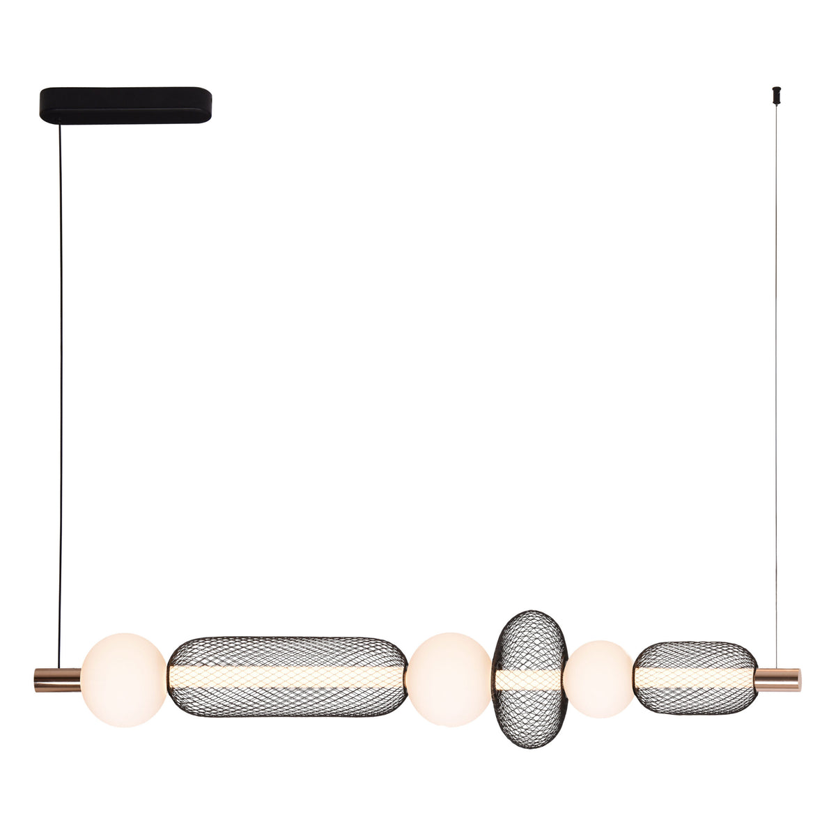 Colgante LED Cairo Pendant I Negro y Oro Quor | Prisma Light