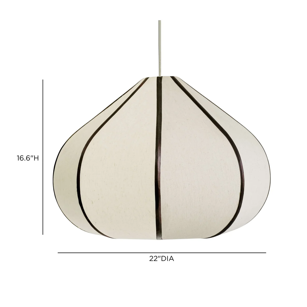 JOSEPHINE TEARDROP PENDANT — dimensiones 16.6" alto × 22" diámetro