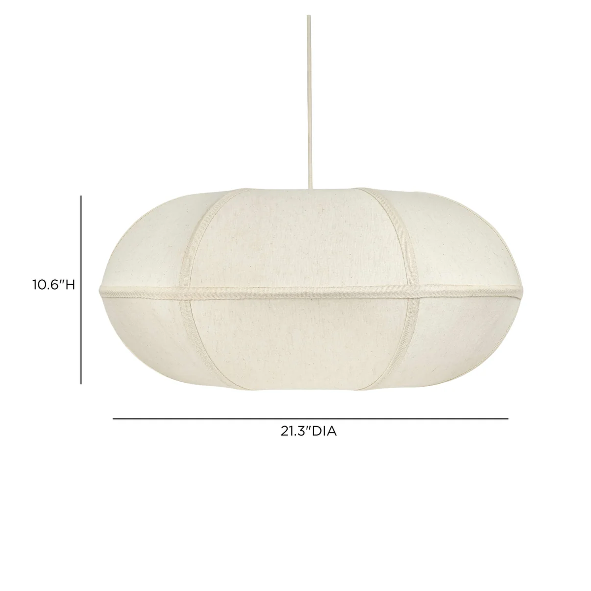 JOSEPHINE OBLONG PENDANT — dimensiones 10.6" alto × 21.3" diámetro